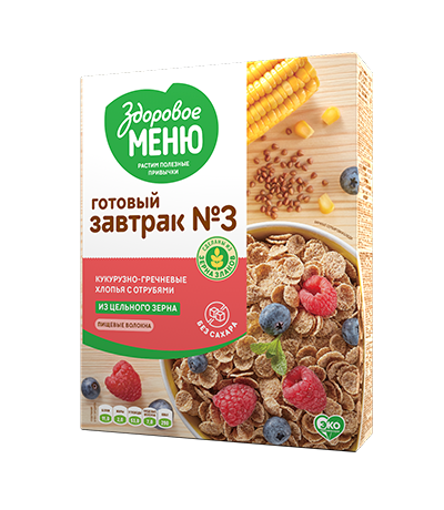 No. 3 Buckwheat-Corn Flakes with Bran